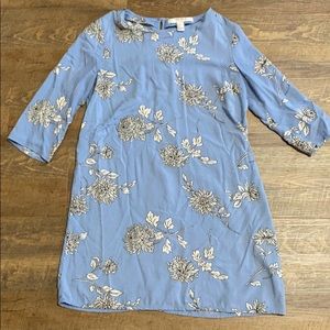 Blue and white floral dress